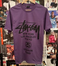 New Stussy City Tee Purple Sz