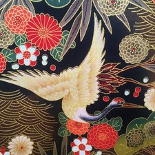 Japanese cotton fabric cranes