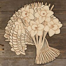10x Wooden Daffodil Bunch