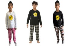 2Pk Boys Check Pyjama Set Pink Sleepwear Suit Long Sleeve Shirt Boys Pyjama Set