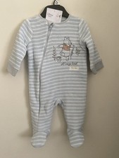 Disney Baby Boys Winnie-the-Pooh Bear Striped Bodysuit up to 3 Months - Bnwt