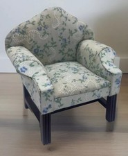 Dolls House furniture fireside chair padded armchair in 1/12th Scale