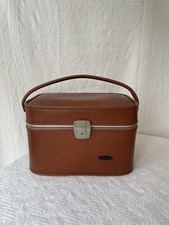 Antler Vanity Box Large Brown Makeup / Toiletries Bag with Carry Handle & Mirror
