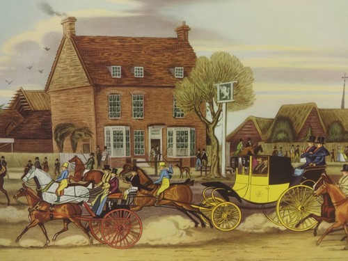 Vintage art print horse racing - print,