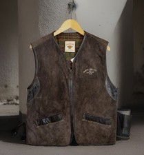 Vintage DIESEL SUEDE size L LARGE mens BIKER WAISTCOAT JACKET LEATHER Brown