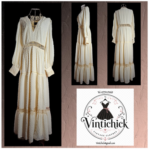 Cream boho maxi dress long - cream,