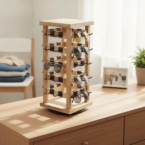 Wood rotating jewelry display - rotating,