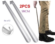 2 x Extra Long Stainless Steel Shoe Horn Metal Boot  Remover Disability 58CM 2Pc