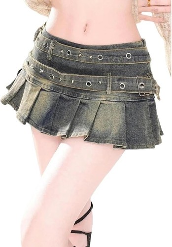Women denim skirt pleated - women's,