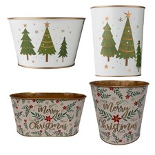 Festive Zinc/Tin Metal Pot -