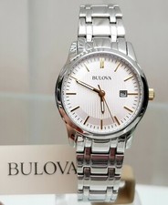 New BULOVA Ladies Silver Dress Watch Date RRP £210! IDEAL GIFT for Her ! Genuine