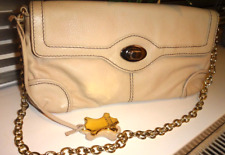 Oriano Nude Genuine Leather Good Clutch, Shoulder Bag Gold Chain Strap Small?