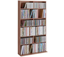 Wide CD and DVD Unit - Oak Effect | Oak Media Storage Shelf Rack for CDs & DVDs