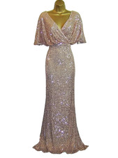 QUIZ SEQUIN ROSE GOLD SIZE 14