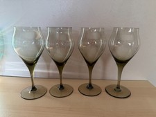 4 x  Vintage Smoked Glass wine