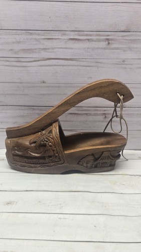 Vintage handmade wooden shoe - handmade,