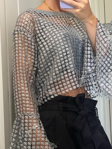 Zara top with sleeves - , black