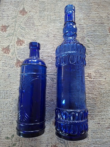 Blue cobalt bottles - cobalt,