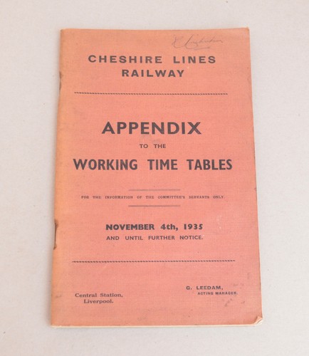 Railway working timetable - working,