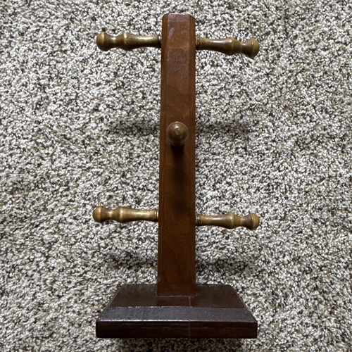 Vtg wooden mug tree - or, jewelry