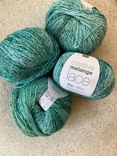 4x 50g Rico Melange Lace Yarn 95% cotton mix 011 same dye lot knit crochet-notes