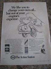ESSO THE ACTION STATION CHANGE YOUR OIL 1970 ADVERT A4 FILE 43