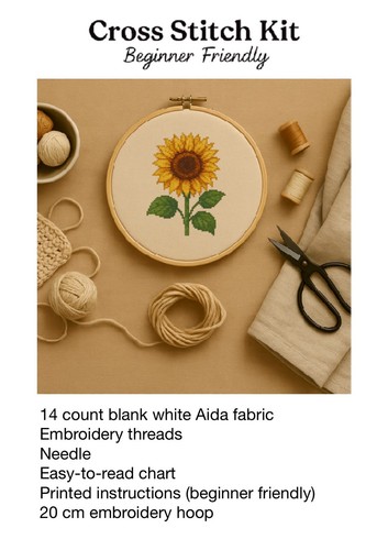 Sunflower cross stitch kit - sunflower,