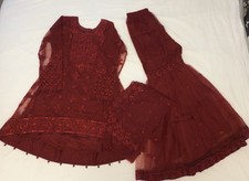 Maroon /red Gharara Readymade