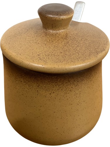 Retro stoneware sugar bowl - stoneware,