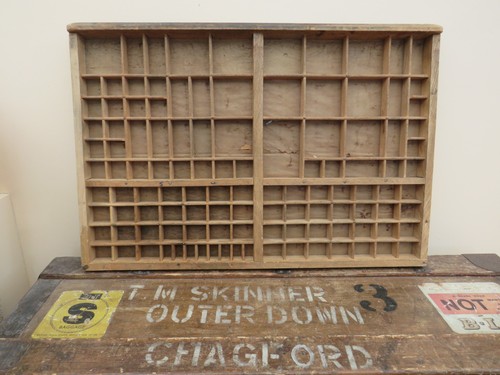 Vintage wooden printers tray - vintage,
