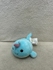 Squishmallows narwhal small ornament soft toy