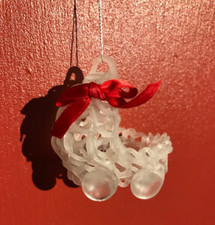 SILVESTRI SPUN GLASS BABY PRAM HANGING DECORATION- 1ST CHRISTMAS/CHRISTENING NEW