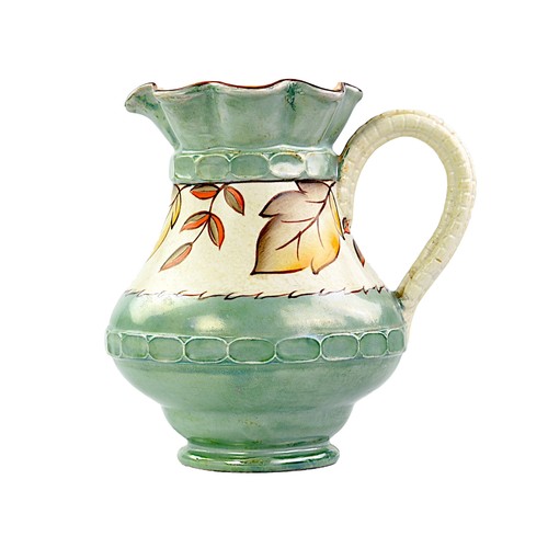 Burleigh ware jug leaves - jug,, leaves,