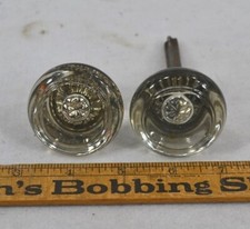 antique door knobs 2 pieces pair clear glass crystal 19th c late 1800s
