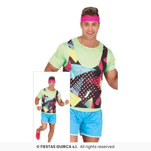 80s neon aztec gymnast mens - 80s,