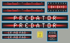 1983 Schwinn Predator CR MO MAG "Atari" decal set - BLUE/RED