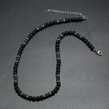 Black Beaded Necklace Natural