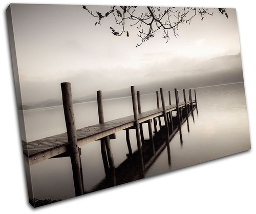 Lake jetty pier - lake, sunset