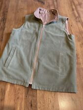 Country Rose Womens Reversible Gilet Green or Beige Sz Small 10 - 12