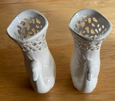 Pair of Pierced White Ceramic