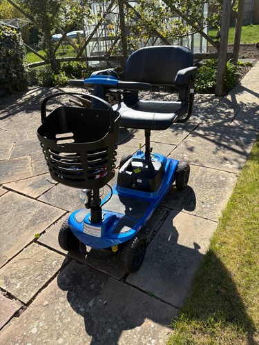 Blue mobility scooter