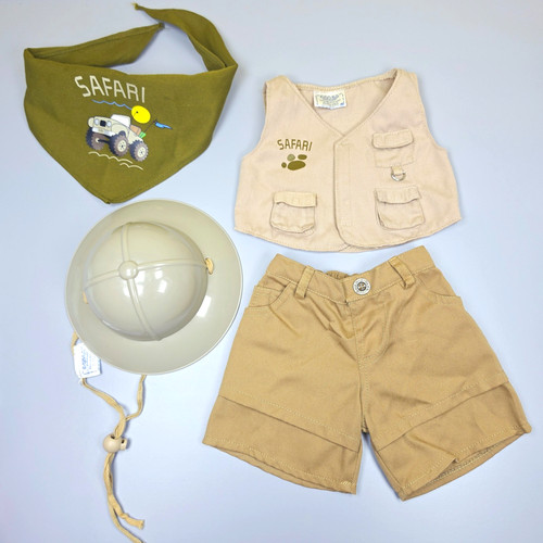 Build bear safari vest and - bear,