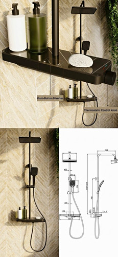 Mika matt black thermostatic - matt,