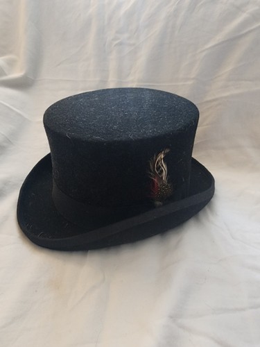 Vintage black wool - felt, top