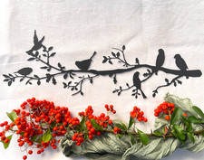 Metal Birds on Branch Wall Art