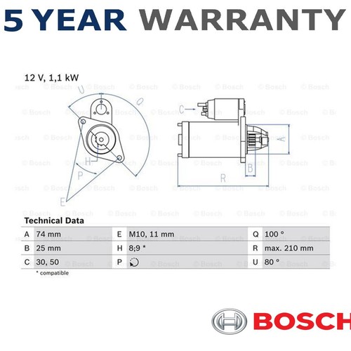 Bosch starter motor - motor, fits