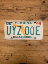 Vintage Florida - HILLSBOROUGH - US Car License Plate UYZ 00E