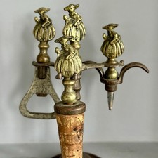 Vintage Brass Barware Set with Corkscrew, Bottle Opener & Pourer on Stand RD