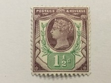 old stamp  GREAT BRITAIN  JUBILEE MH 1 and half penny