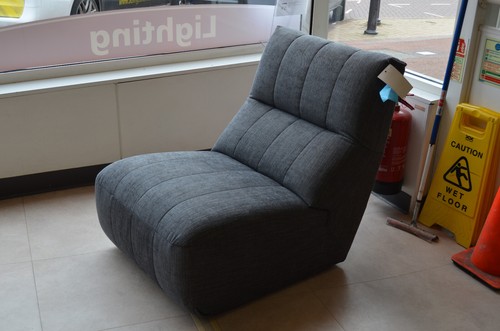 Armchair grey fabric swivel - fabric,